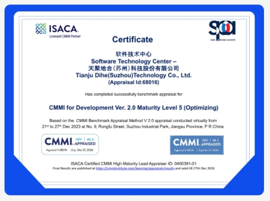 喜報(bào)！天聚地合（蘇州）科技股份有限公司榮獲CMMI5級(jí)認(rèn)證